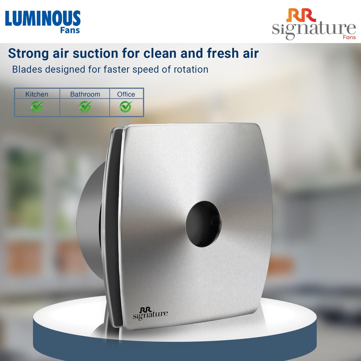 RR Signature Vento Air 150 MM High Speed Exhaust Fan, Bird Guard, Exhaust Fan for Bathroom, Noiseless, Anti-Rust Blades, Robust Body, Metal Finish