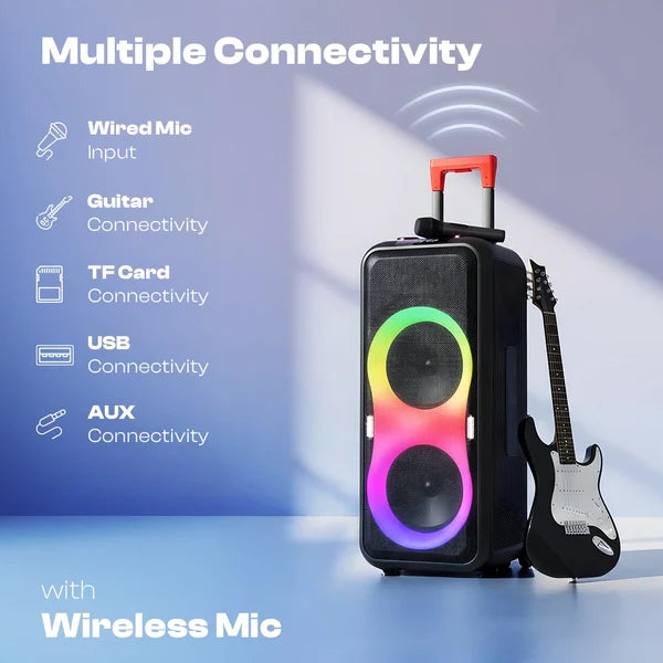 Lapcare Mika Duo 300W Extreme Power | Bluetooth v5.3 | Dual Pairing via TWS Mode | Up to 5 Hours | RGB Lighting