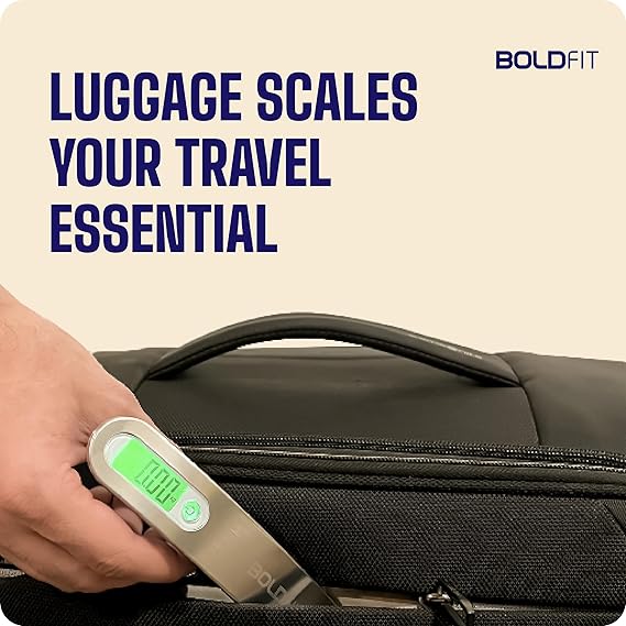 Boldfit Weight Machine For Luggage Weighing Scale For Luggage Capable Upto 50 Kg Weight Luggage Weight Machine Weighing Machine For Luggage With LCD Display...