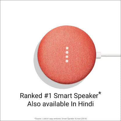 Google Home Mini with Google Assistant Smart Speaker  (Coral)