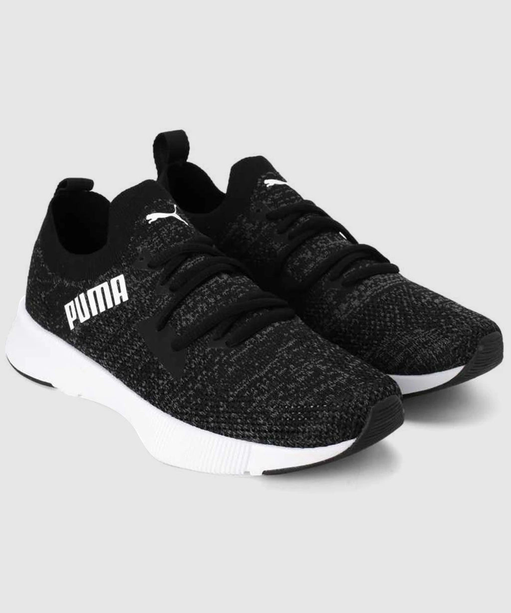 PUMA Flyer Runner Engineer Knit Running Shoes For Men (Black , 3)