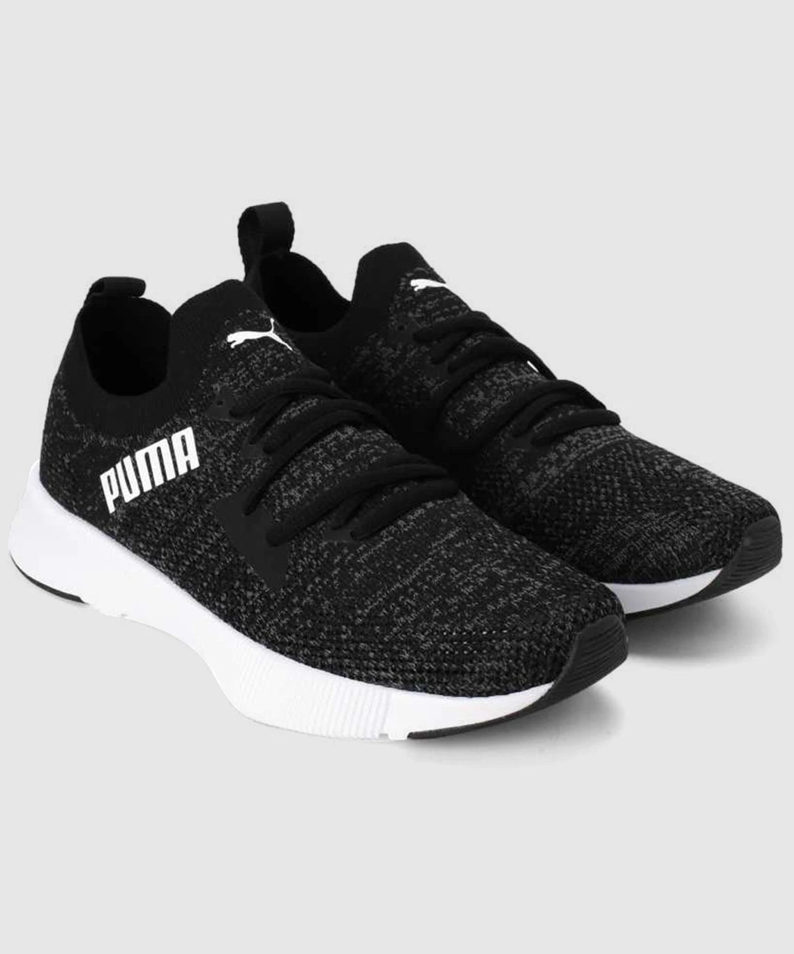PUMA Flyer Runner Engineer Knit Running Shoes For Men (Black , 3)