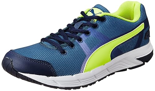 Puma Men's Hermes H2T Vintage Indigo, Safety Yellow and Peacoat Running Shoes UK-8 (18993402)
