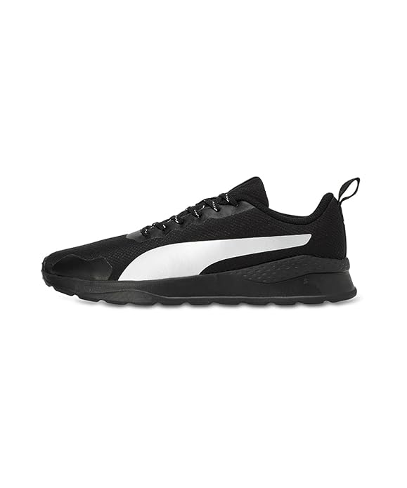 PUMA Unisex-Adult Kenton Black-Silver Sneaker - 8UK