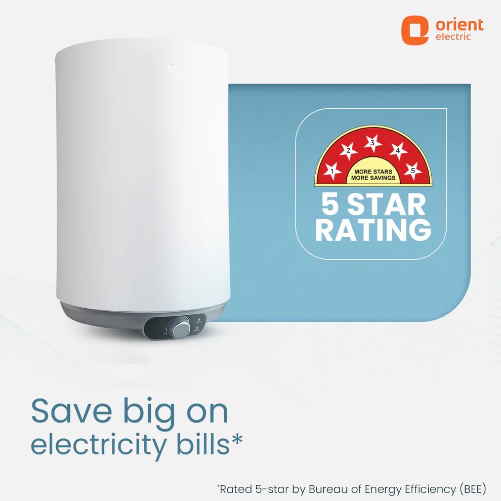Orient Aquanova Neo 5 Star Storage Water Heater (Geyser) | 2 Year Warranty 15L
