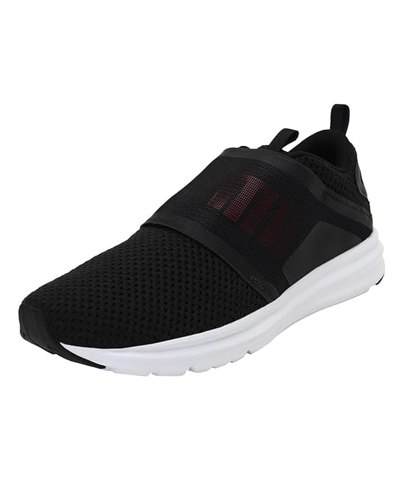 Puma Men's Black-Flame Scarlet Running Shoes-6 UK