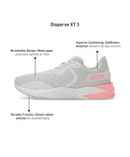 Puma Unisex-Adult Disperse XT 3 Feather Gray-White-Koral Ice Training Shoe - 8 UK