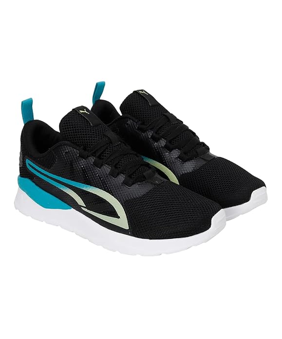 Puma Mens Faster Black-Deep Aqua-Light Lime Walking Shoe - 9 UK