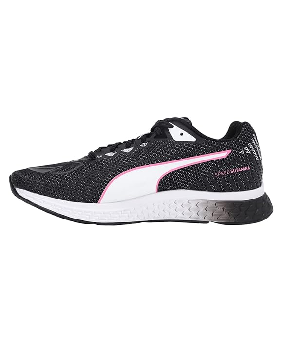 Puma Women Speed SUTAMINA 2 Running Shoe ( Black-White-Luminous Pink , 4 UK )
