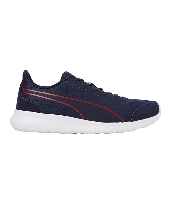 Puma mens Dazzler Peacoat-High Risk Red-White Running Shoe - 9 UK