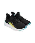 Puma Girls Softride Sophia 2 Crystal Jr Black-White-Team Aqua Sneaker - 4 UK