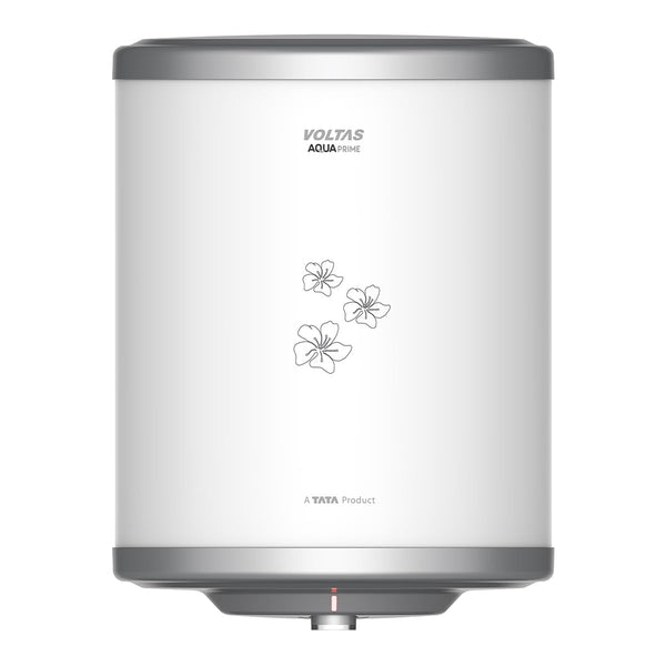 Voltas Aqua Prime 15L, 4 Star Vertical Mounting 2000W Water Heater, with Quartzline Technology (Glassline Tank), Warranty: 2 year on product, 3 year on element, 7 year on tank