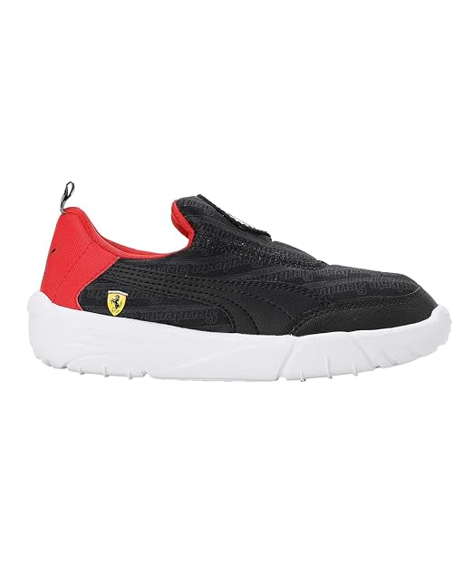Puma Unisex-Kid Ferrari Bao Kart Pre-School Black-Rosso Corsa Sneaker - 2UK