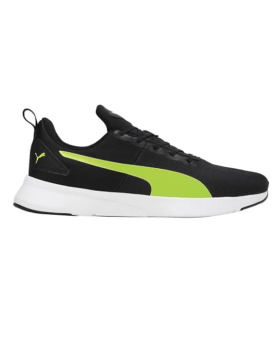 Puma Unisex-Adult Flyer Runner Mesh Black-Lime Squeeze Walking Shoe - 11UK