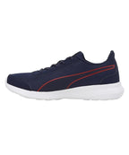 Puma mens Dazzler Peacoat-High Risk Red-White Running Shoe - 9 UK
