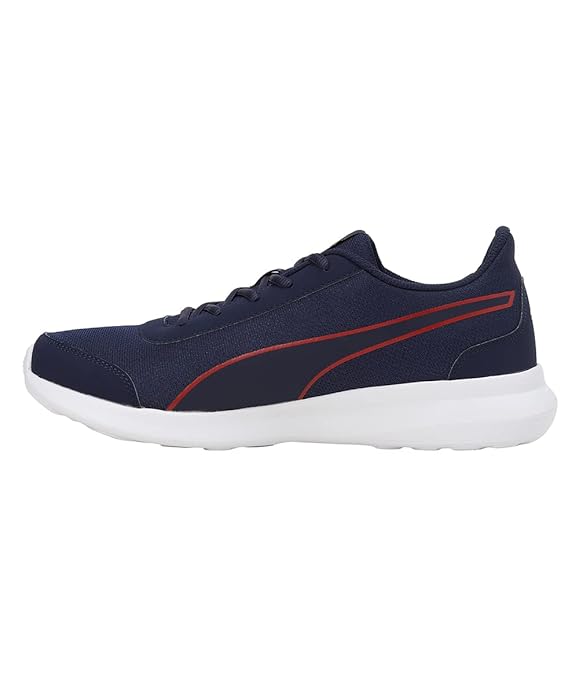 Puma mens Dazzler Peacoat-High Risk Red-White Running Shoe - 9 UK