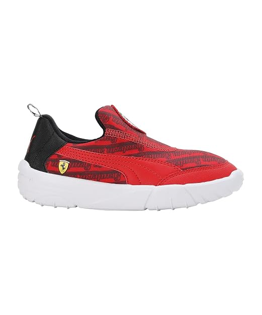 PUMA Unisex-Kid Ferrari Bao Kart Pre-School White-Speed Yellow Sneaker - 13UK