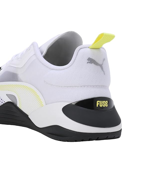 Puma Mens Fuse 2.0 White-Black-Yellow Burst Training Shoe - 11 UK