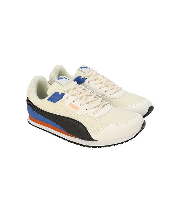 Puma Mens Denver White-Vallarta Blue-Ivory Glow-Black Sneaker - 8 UK