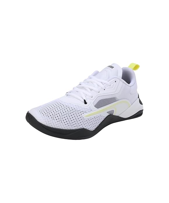 Puma Mens Fuse 2.0 White-Black-Yellow Burst Training Shoe - 11 UK