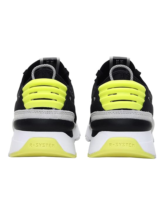 Puma Unisex-Adult RS-0 CORE Black-Gray Violet-Yellow Alert Sneaker - 3.5 UK