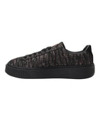 PUMA | Basket Platform Velvet Rope Women's Shoes | Black-Black | 6.5UK