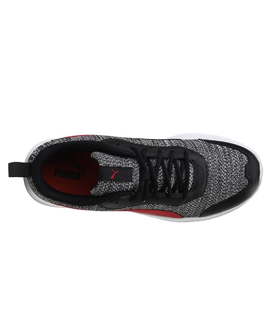 Puma Men Flex T2 Running Shoe ( Black-High Risk Red, 8 )