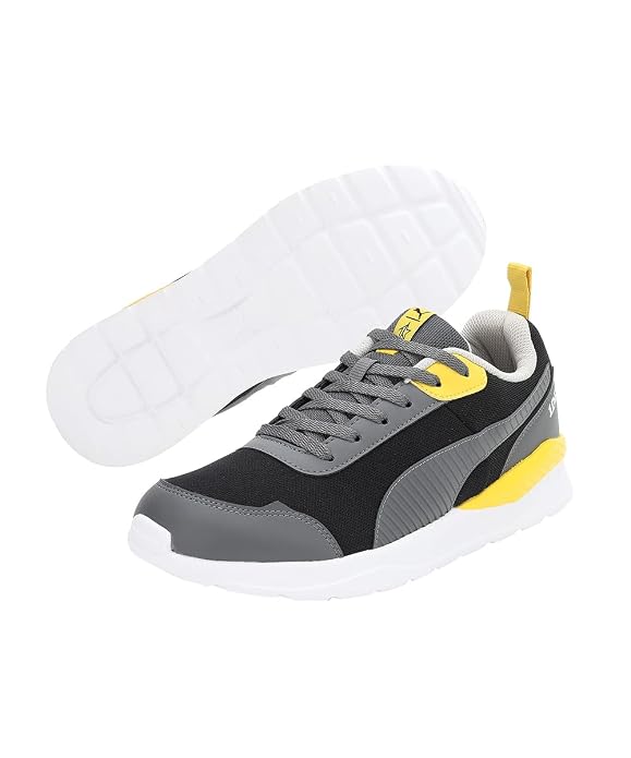 Puma Mens x 1DER Brook Black-Castlerock-Sun Ray Yellow Sneaker - 11UK