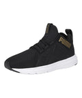 PUMA Women's Enzo Edge Mesh WN's Black-Gold Running Shoe 4 UK