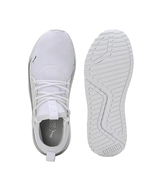 Puma Womens Pacer Future Allure White-White-Silver Running Shoe - 4 UK