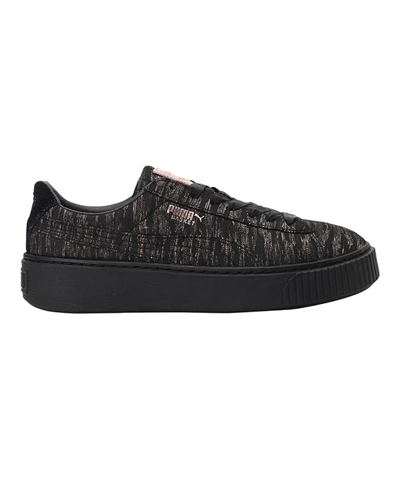 PUMA | Basket Platform Velvet Rope Women's Shoes | Black-Black | 6.5UK