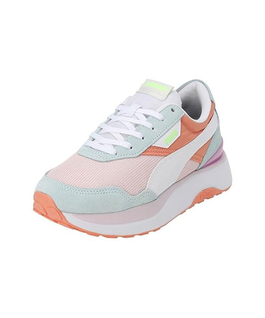 Puma Womens Cruise Rider Silk Road WN's Nitro Blue-White-Chalk Pink Sneaker - 3 UK