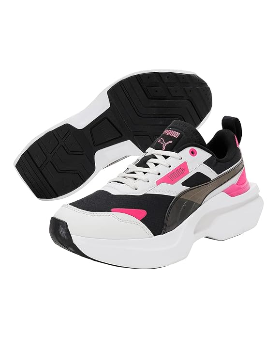 PUMA Womens Kosmo Rider Tech Wns Black-Feather Gray Sneaker - 4UK