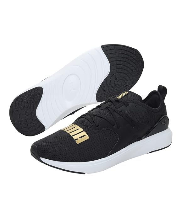 PUMA Unisex Softride Cruise Bold Walking Shoes Puma Black-Puma Team Gold - 7