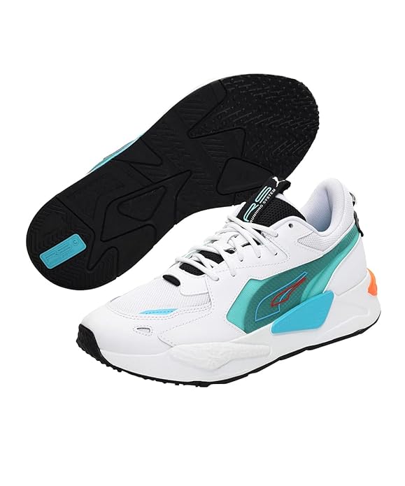 Puma Unisex Adult RSZ Multi FS Sneaker (  White-Black-Blue Atoll , 3 )