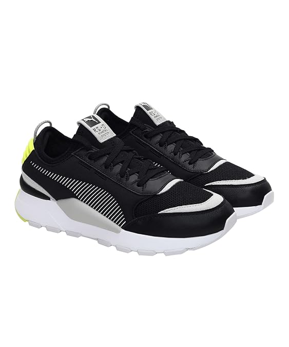Puma Unisex-Adult RS-0 CORE Black-Gray Violet-Yellow Alert Sneaker - 3.5 UK
