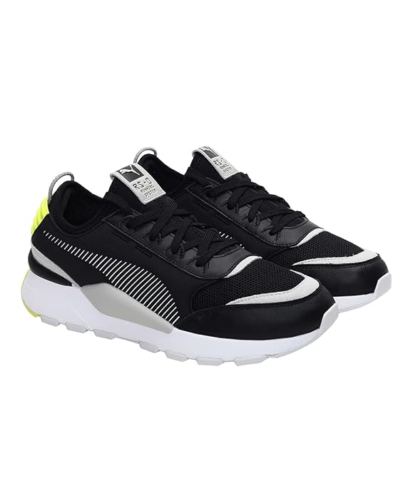 Puma Unisex-Adult RS-0 CORE Black-Gray Violet-Yellow Alert Sneaker - 3 UK