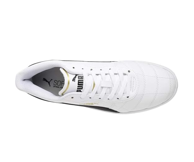 Puma Unisex-Adult Astro Kick SL White-Team Gold-Gray Violet Sneaker - 9 UK