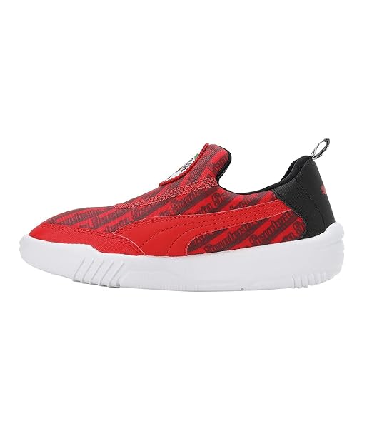 PUMA Unisex-Kid Ferrari Bao Kart Pre-School White-Speed Yellow Sneaker - 13UK