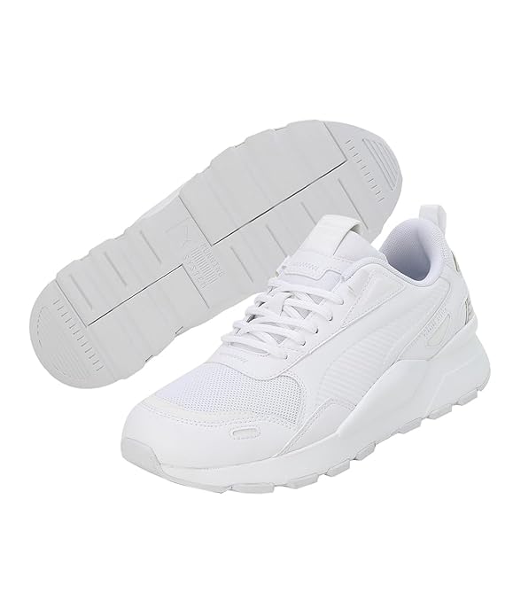 Puma Unisex-Adult RS 3.0 Essentials White-Black Sneaker - 11 UK