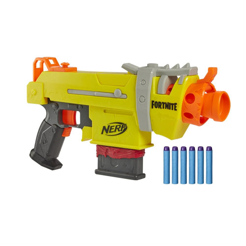 Nerf Fortnite SMG-L Motorized Dart Blaster - Includes 3 Targets - Comes with 6-Dart Clip and 6 Official Nerf Elite Darts