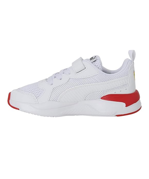 Puma Unisex-Kid Ferrari Race X-Ray Jr White-Rosso Corsa Sneaker - 4 UK