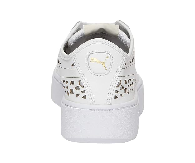 Puma Vikky Stacked Laser Cut Shoes White 4 UK