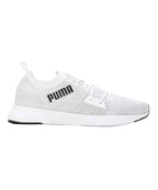 PUMA | Flyer Runner Engineered Knit Men's Shoes | White-Cool Mid Gray-Black | 9UK