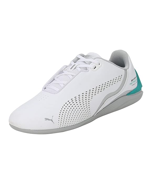 Puma Unisex-Kid MAPF1 Drift Cat Decima Junior White-Spectra Green-Mercedes Team Silver Sneaker - 3UK