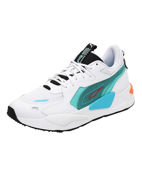 Puma Unisex Adult RSZ Multi FS Sneaker (  White-Black-Blue Atoll , 3 )