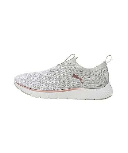 Puma Women, Sftrde Remi SLP-on Knit WN's, Ash Gray-White-Rose Gold, Sneaker, 4UK