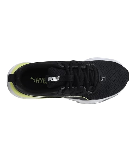 Puma womens Zone Xt Wns Black-Soft Fluo Yellow-Silver Running Shoe - 4 UK