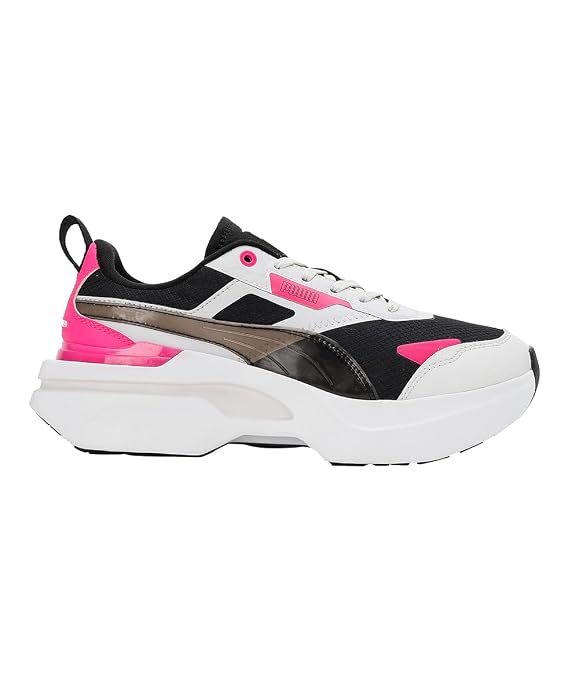PUMA Womens Kosmo Rider Tech Wns Black-Feather Gray Sneaker - 4UK
