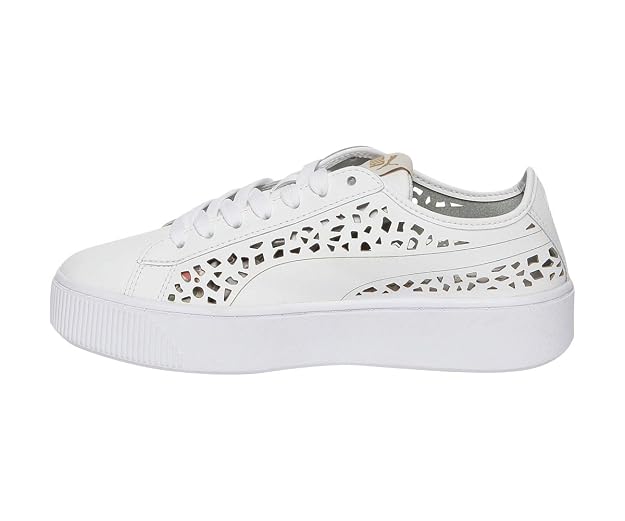 Puma Vikky Stacked Laser Cut Shoes White 4 UK